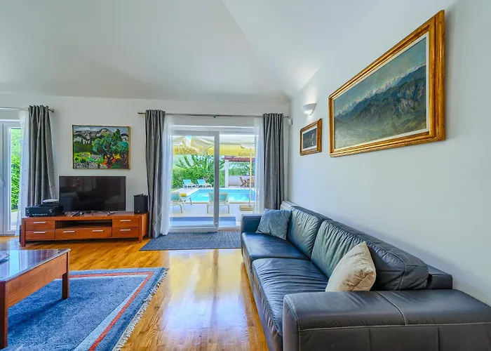 With Heated Pool, Tennis Court & Mini Golf Near Baska Voda Villa *