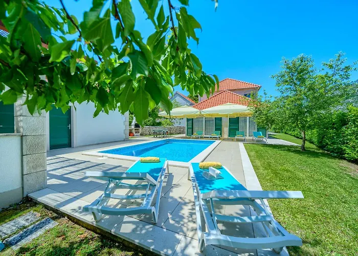 With Heated Pool, Tennis Court & Mini Golf Near Baska Voda Villa *